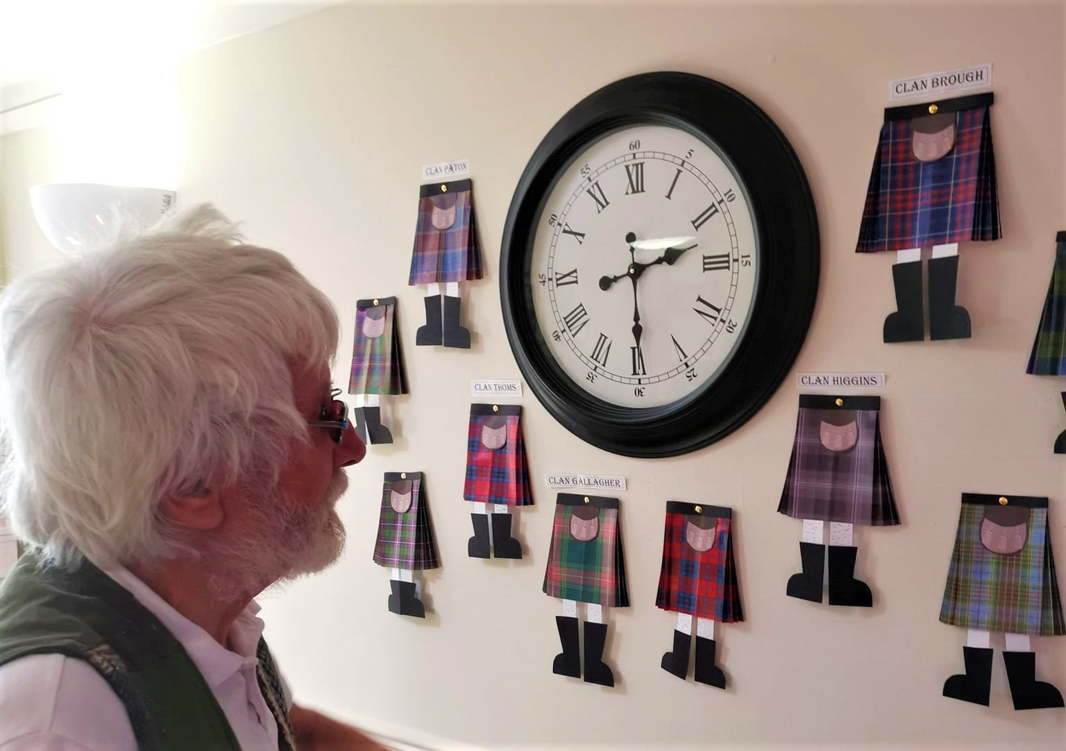 Clement Park - Hand made paper kilts on the wall
