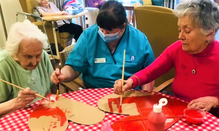 Willowbank - residents painting hearts