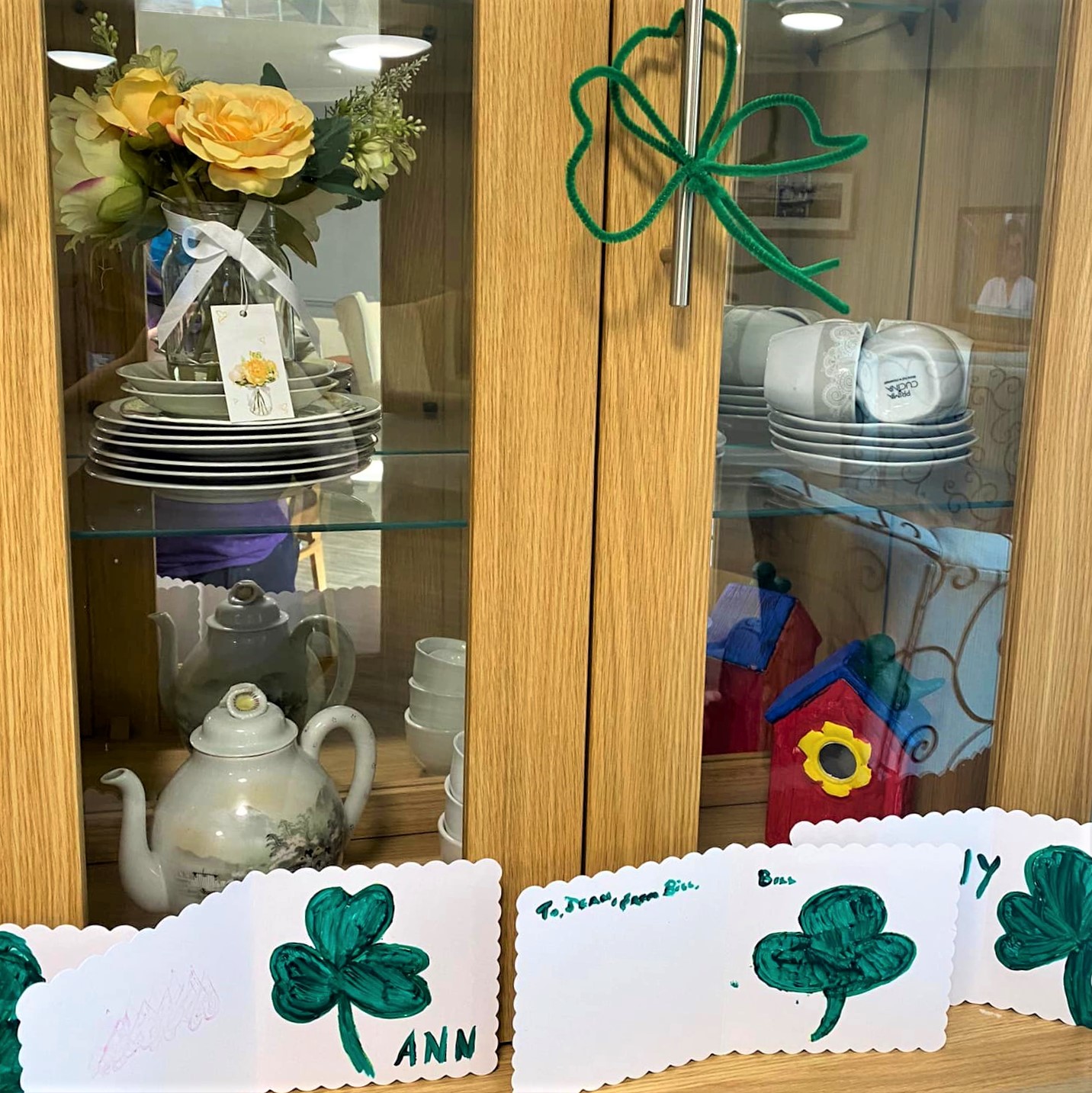 Clement Park - St Patricks day cards on sideboard