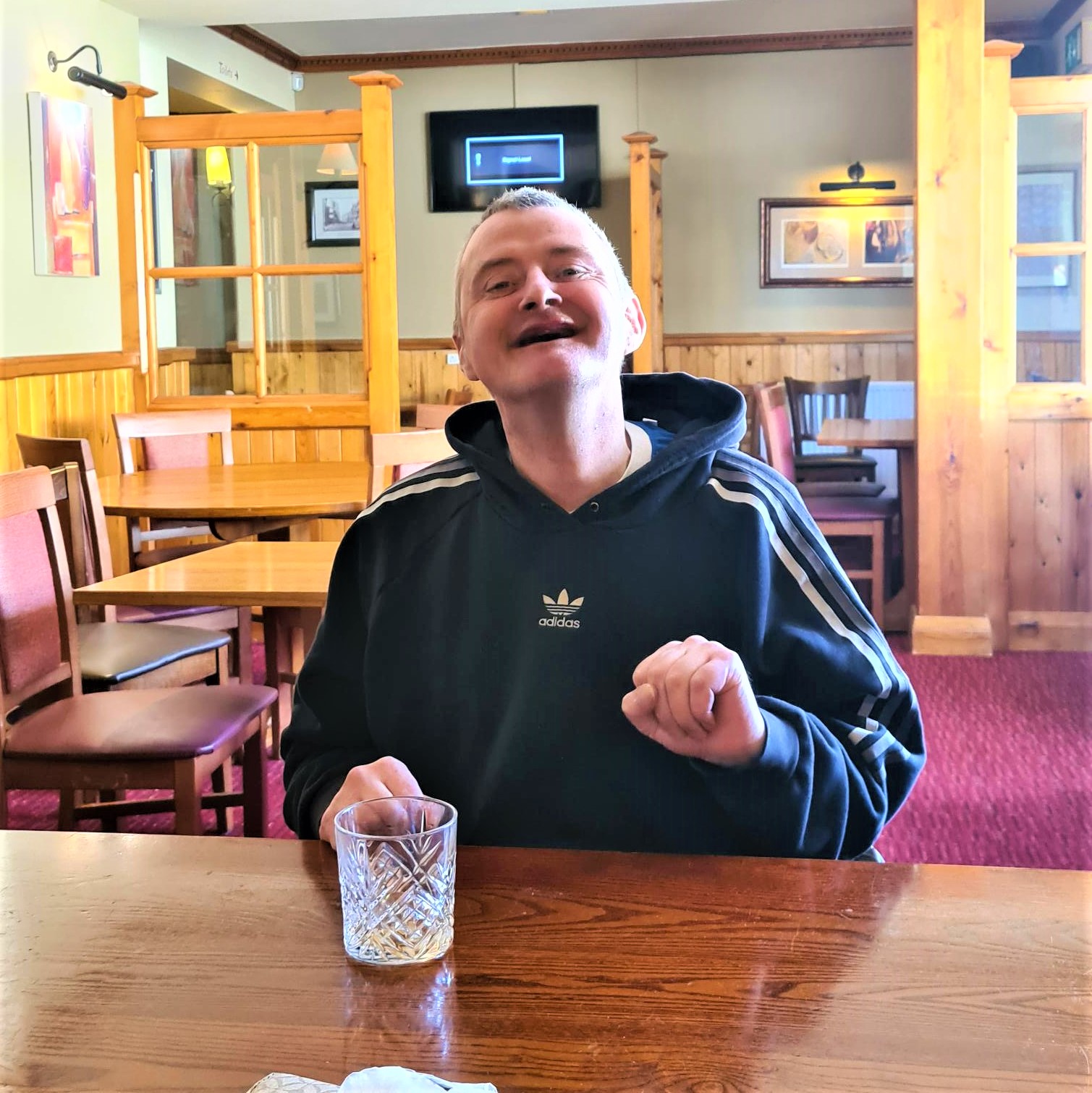 resident in pub laughing