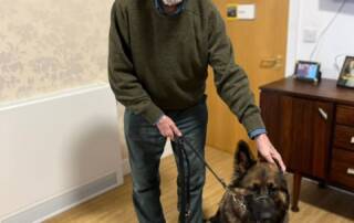 Resident John Duff reunited with Bonnie the dog at Alastrean.