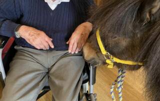Alastrean resident Rod Walker with one of the therapy ponies from Joyful Ponies & Pygmy's Animal Assisted Therapy.