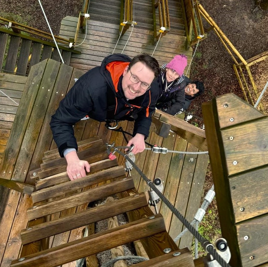 Brave Coupar Angus staff take on a Treetop Challenge for their residents